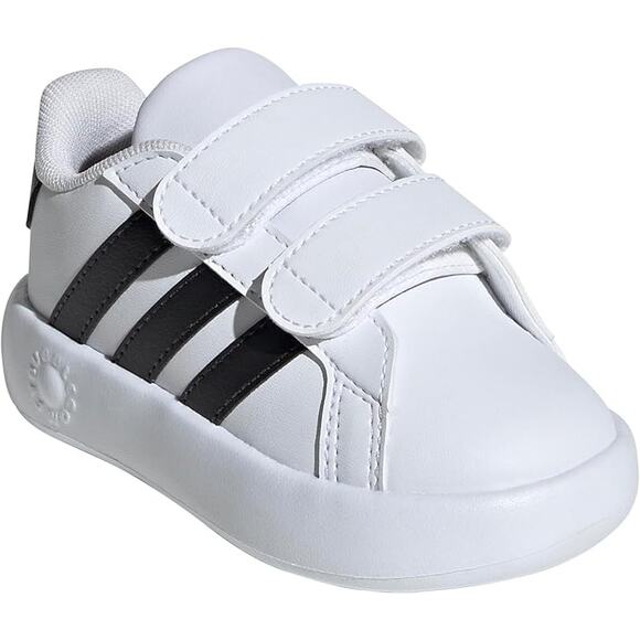 NWT adidas Unisex-Child Grand Court 2.0 Sneaker,White/Black-SZ 12.5 - Picture 1 of 5